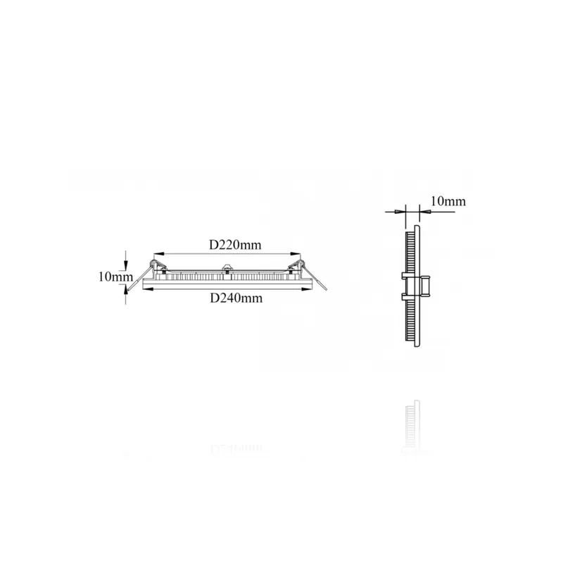 Faretto LED rotondo da incasso ultrasottile diam.240mm, 20W, 220Vac, Luce Naturale - Bianco