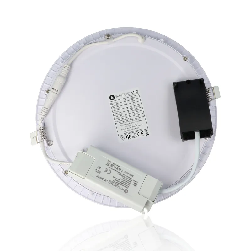 Faretto LED rotondo da incasso ultrasottile diam.240mm, 20W, 220Vac, Luce Calda - Bianco