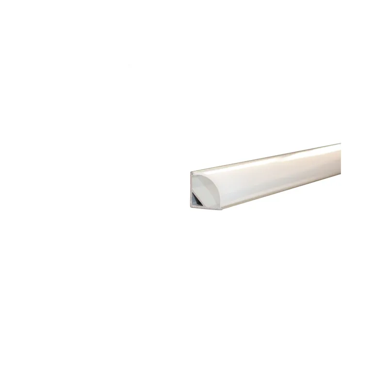 Profilo in alluminio angolare stondato 2mt, montaggio su superficie, Bianco