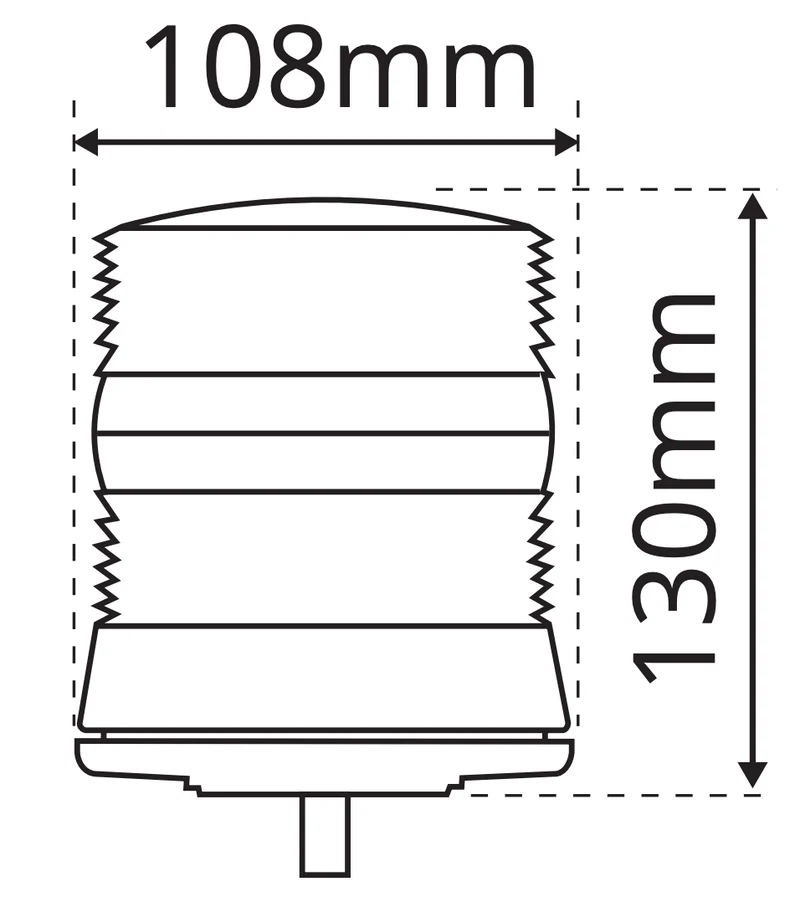 Faro di segnalazione LAP con lente ambrata / Montaggio con bullone singolo