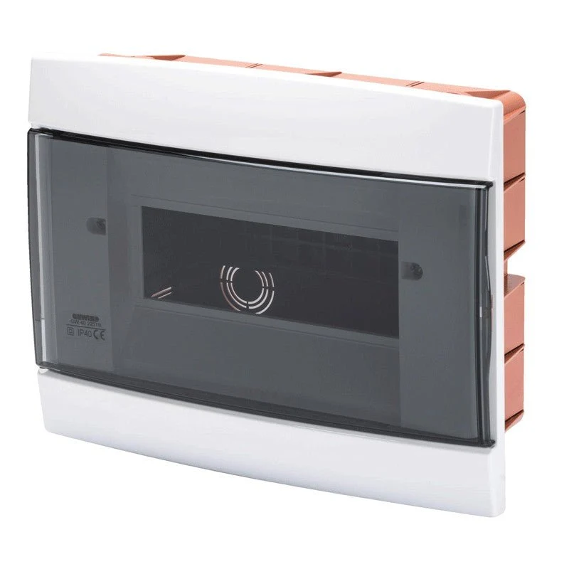 Centralino da arredo/da incasso Gewiss - GW40225TB - Predisposto per alloggiamento morsettiere - 250x195x26 - bianco - 8 + 1/2 moduli DIN