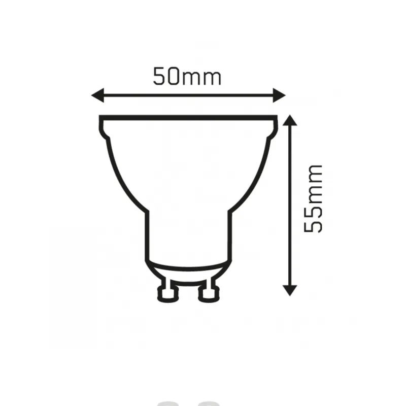 Lampadina Spot LED, GU10, 6W, 220Vac, Luce Calda
