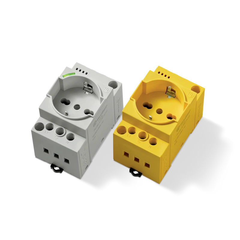 FINDER 7U0082300000 - Presa Modulare DIN Finder Schuko Bipasso da Quadro Grigia
