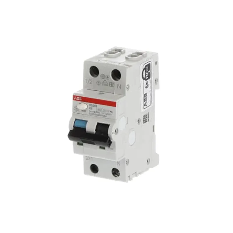 ABB DS201C6AC30 - Interruttore magnetotermico differenziale 6KA 1P+N Tipo AC C6 30MA