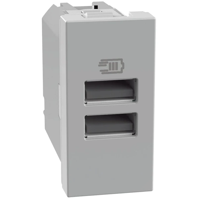 Presa usb BTicino MatixGo grigio doppia tipo A - 15w - JG4191AA