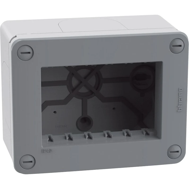 Contenitore da parete BTicino MatixGo ip40 3 moduli grigio idrogo 28403G
