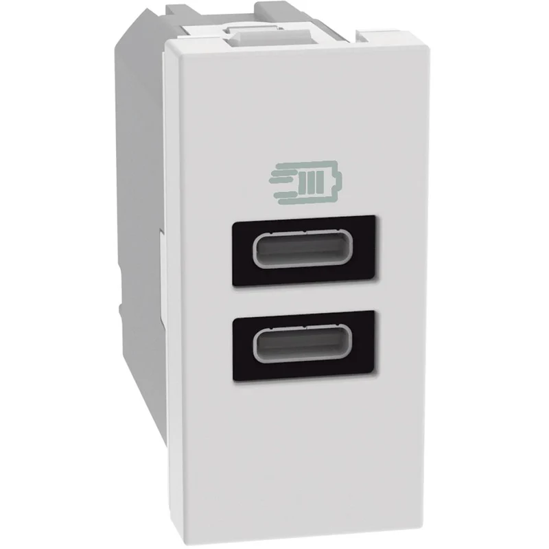 Caricatore USB Bticino MatixGO 15W con 2 porte tipo C bianco JW4191CC