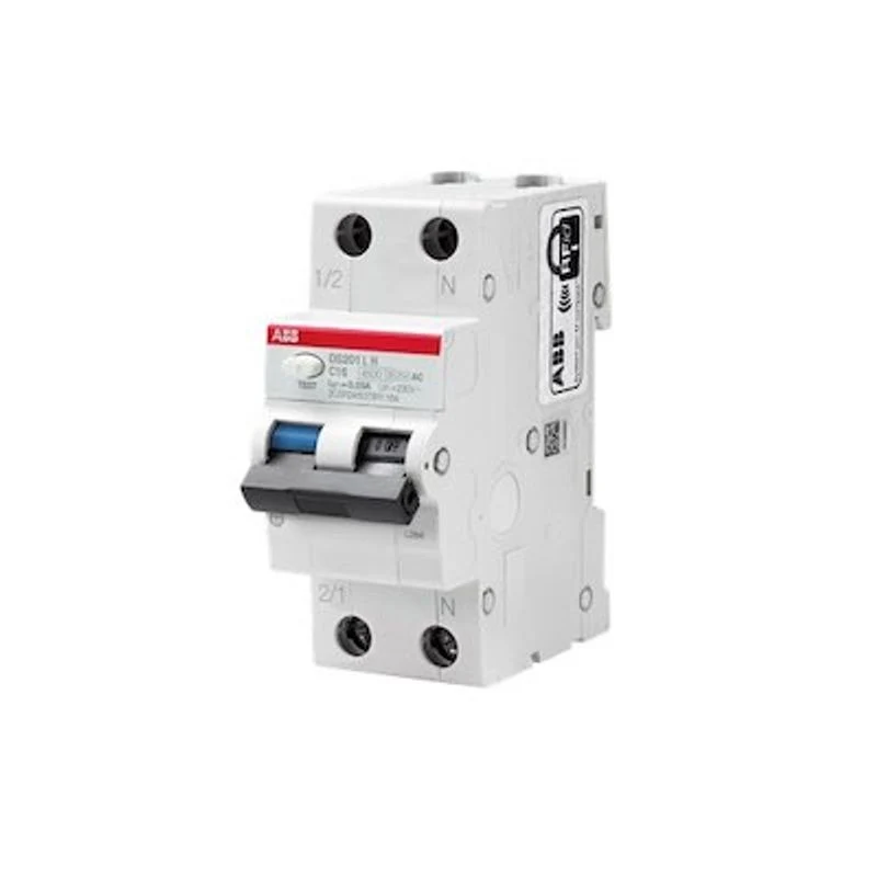 ABB DS201LHC10AC30 - Interruttore Magnetotermico Differenziale 1P+N Tipo AC C 10A 30mA 4500A