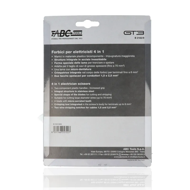 ABC TOOLS B21839000 - Forbici GT3 per elettricisti