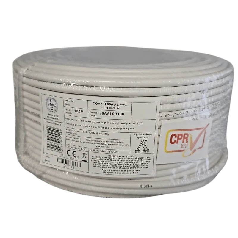 Cavo Micro Tek - Coassiale di alta qualità - H-66A - Ø6.6 - AL PVC - 66AAL0B100 - Vendita al metro