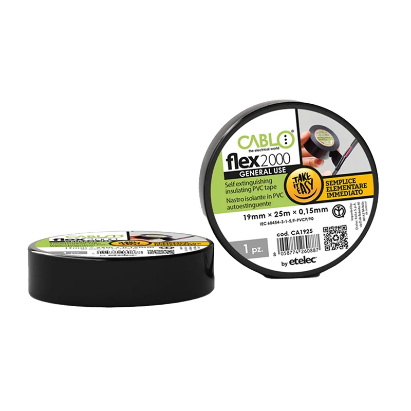 Nastro isolante 19x0,15 mm 25 m colore nero