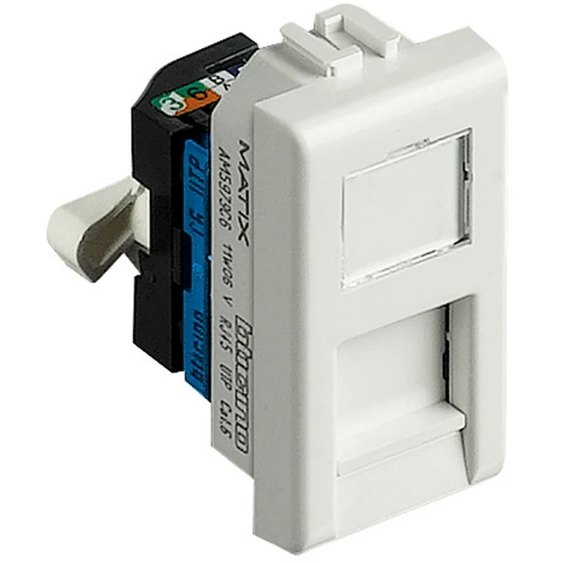 Bticino Matix presa RJ45 Toolless CAT 6 UTP - Con targhetta identificativa e portello antipolvere - AM5979C6