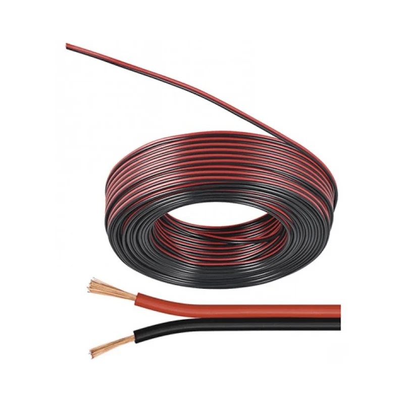 Cavo per casse acustiche 2x0.50 2 fili rosso e nero - Vendita al metro
