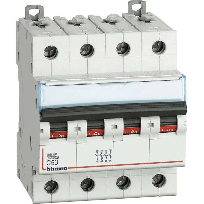 BTICINO FN84C63 - Magnetotermico 4P curva C - In= 63A - Icn= 6kA - Vn= 400 Vac - 4 moduli