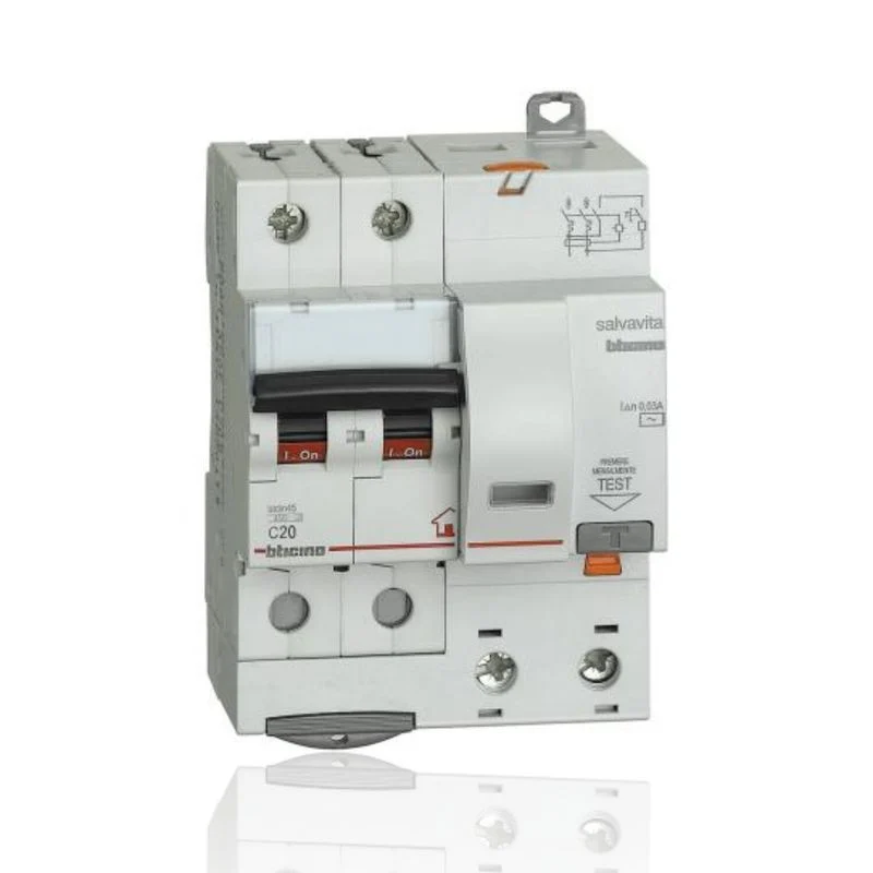BTICINO GC8230AC25 - Magnetotermico differenziale BTDIN-RS 2P - 4500 - C25 - 0,03 - tipo AC