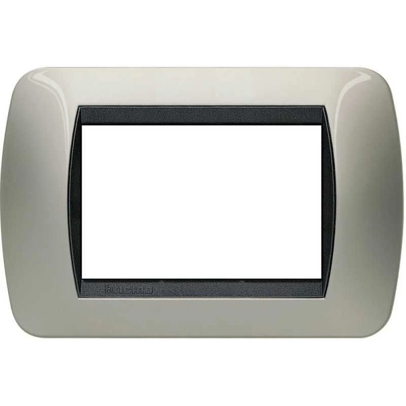 BTICINO L4803TC - Placca 3 moduli - titanio chiaro - materiale metallo
