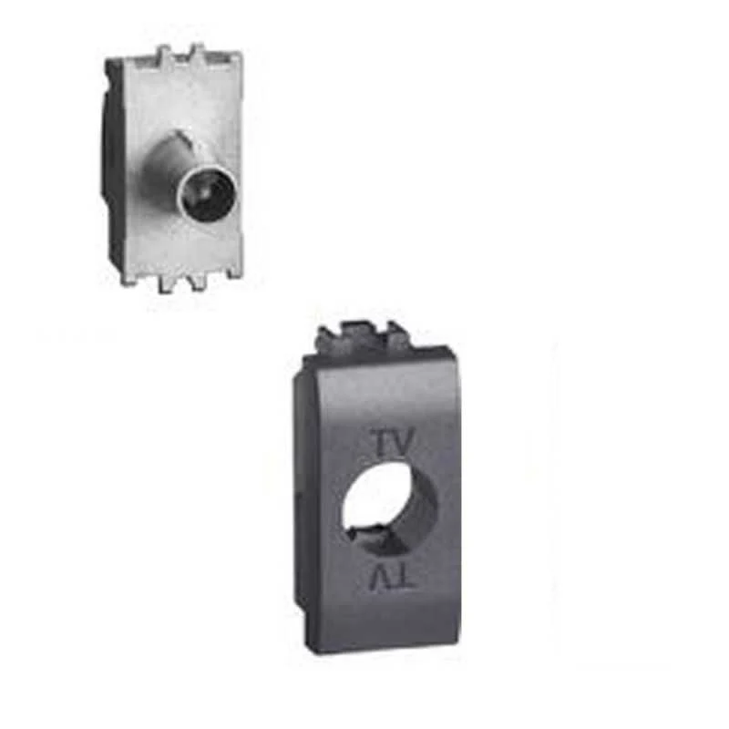 BTICINO L4202P10N - Presa coassiale passante terminale, attenuazione 10dB, per impianti di antenna centralizzati