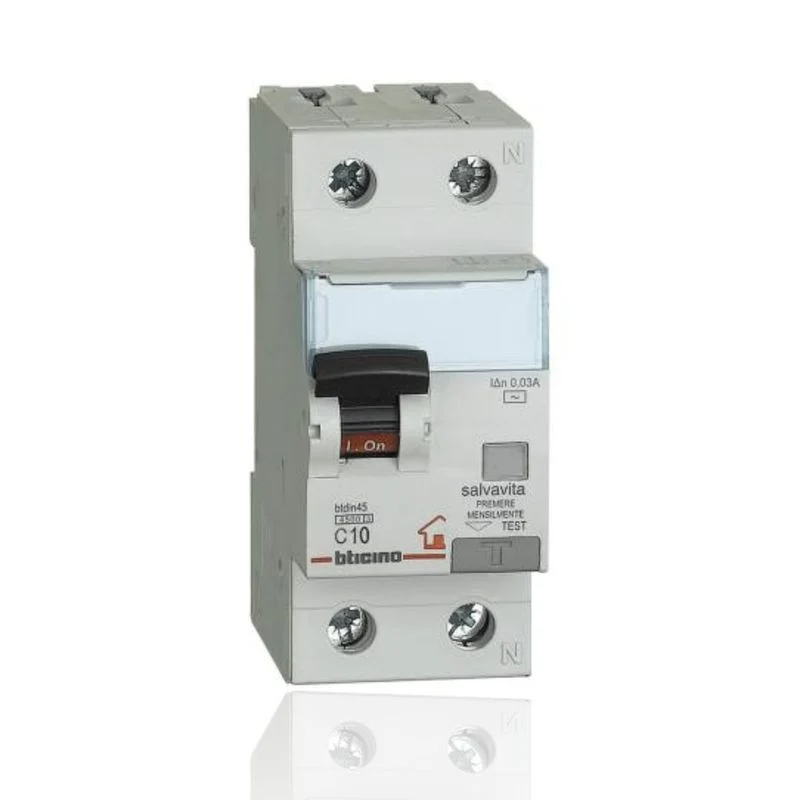 BTICINO GC8813AC10 - Magnetotermico differenziale BTDIN-RS 1P+N - 4500 - C10 - 0,03 - tipo AC