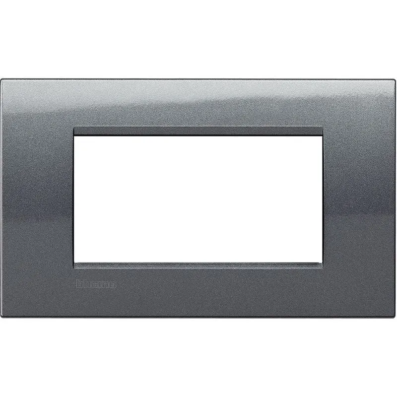 BTICINO LNA4804AC - Placca Acciaio 4 Posti Quadra Bticino Living