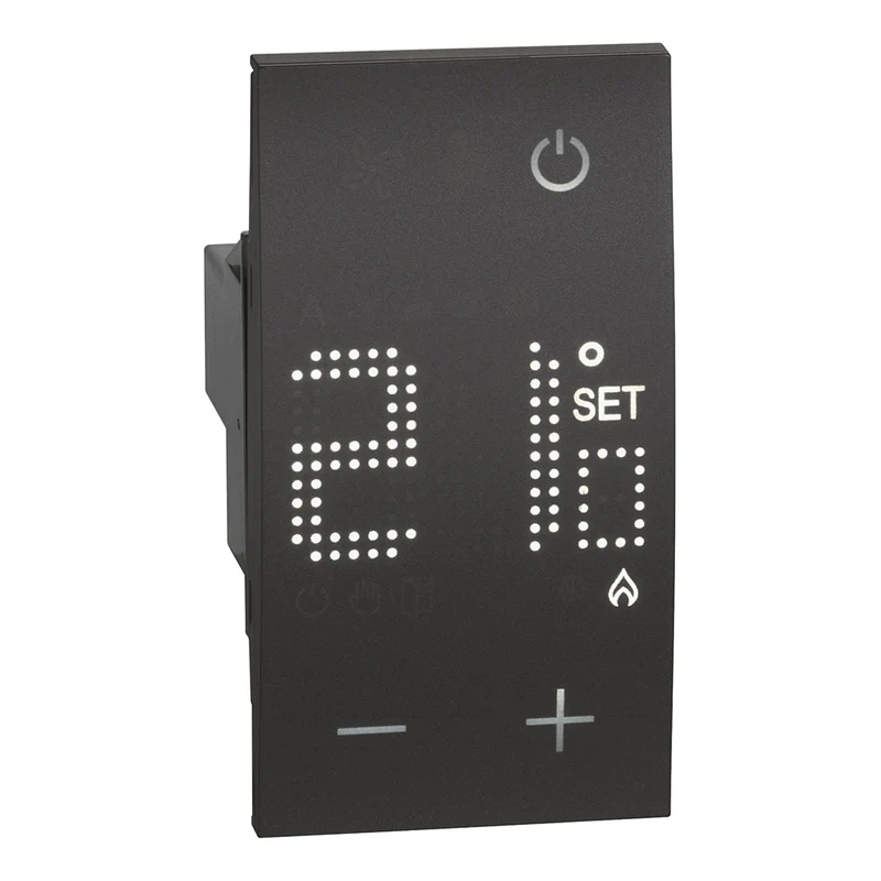 BTICINO KG4441 - Termostato ambiente elettronico, alimentazione 230 Va.c. - 2 moduli, Nero