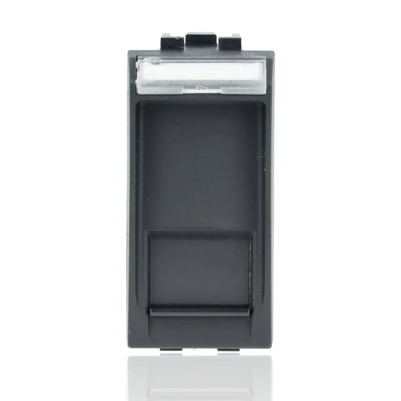 BTICINO L4279C6A - Connettore Rj45 Categoria 6A Stp, Completi Di Targhetta Identificativa E Portello Antipolvere - Antracite - LivingLight