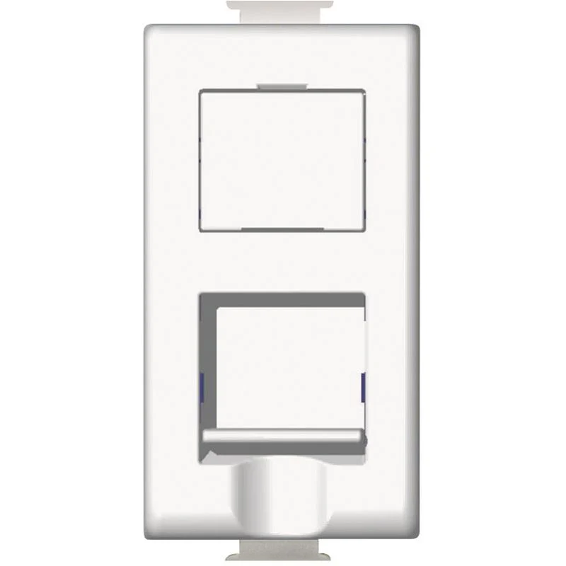 BTICINO AM5979C5E - Connettore Rj45 Categoria 5 E, Completi Di Targhetta Identificativa E Portello Antipolvere - Bianco - Matix