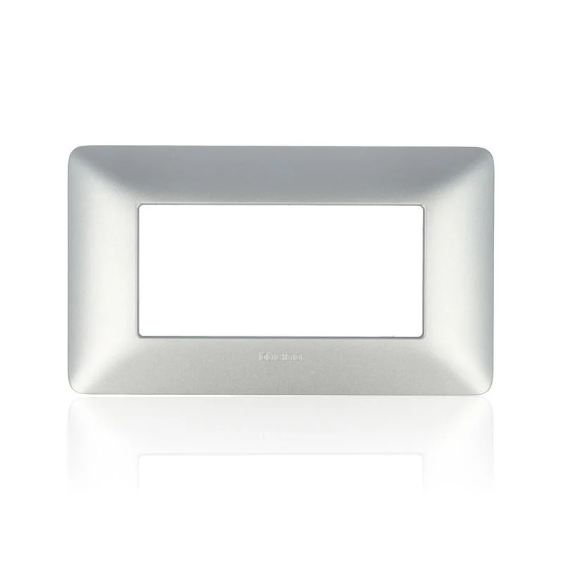 BTICINO AM4804MSL - Placca 4 Moduli - Silver - Materiale Tecnopolimero - Matix