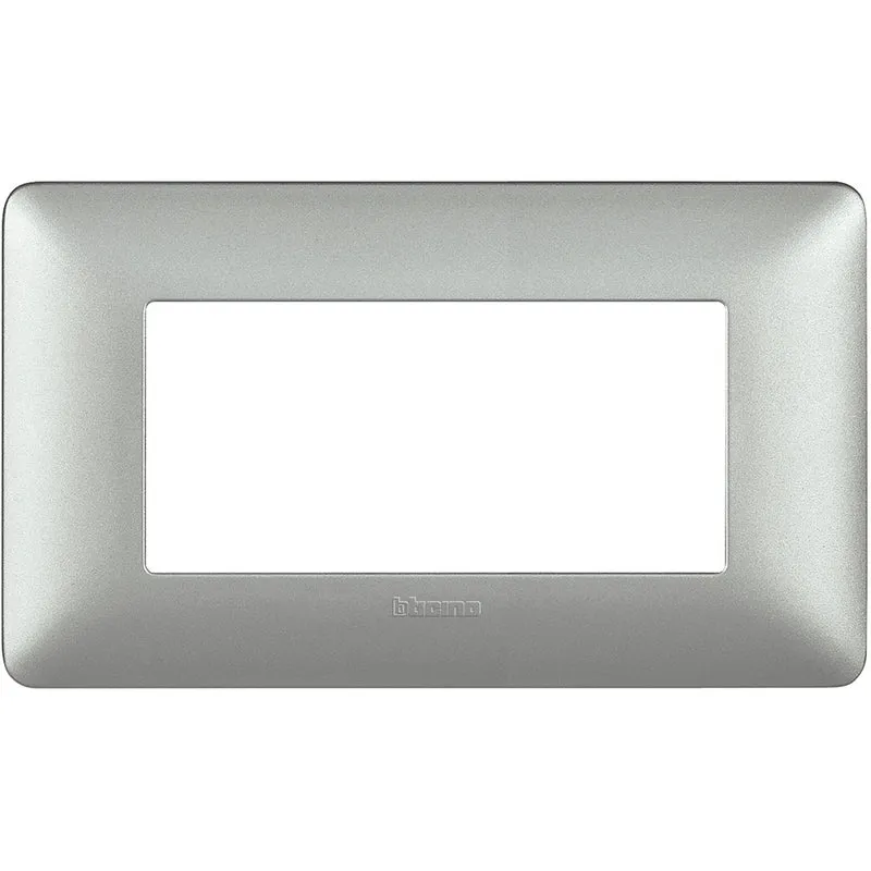 BTICINO AM4804MSL - Placca 4 Moduli - Silver - Materiale Tecnopolimero - Matix