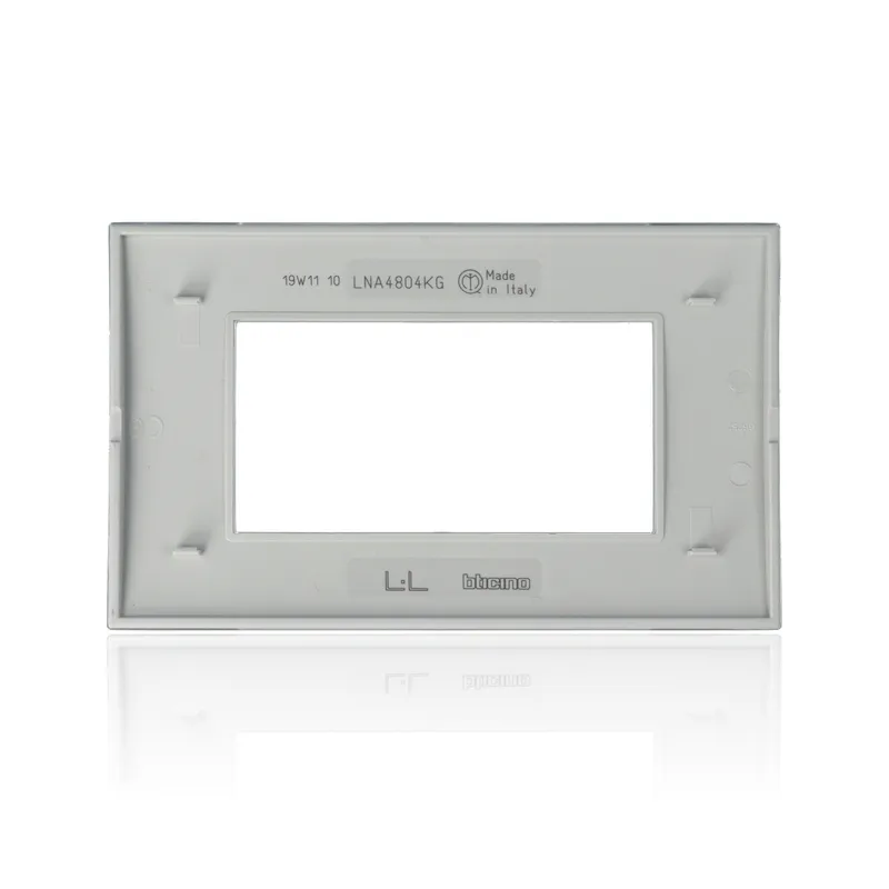 BTICINO LNA4804KG - Placca Quadra 4 Moduli - Grigio Ghiaccio - LivingLight