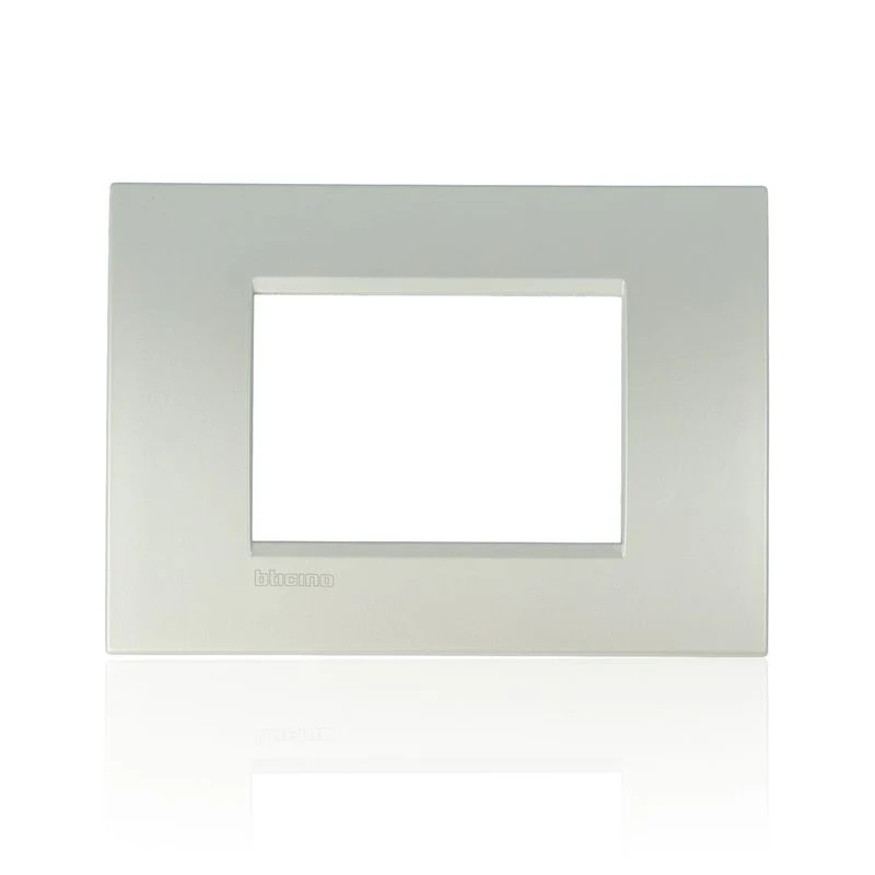 BTICINO LNA4803AG - Placca Quadra 3 Moduli - Argento - LivingLight