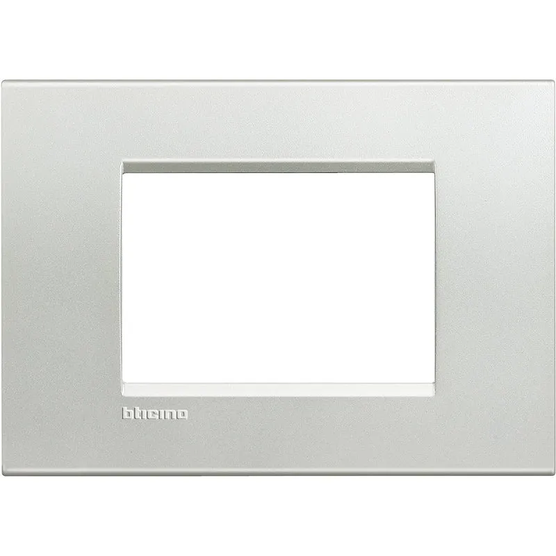 BTICINO LNA4803AG - Placca Quadra 3 Moduli - Argento - LivingLight
