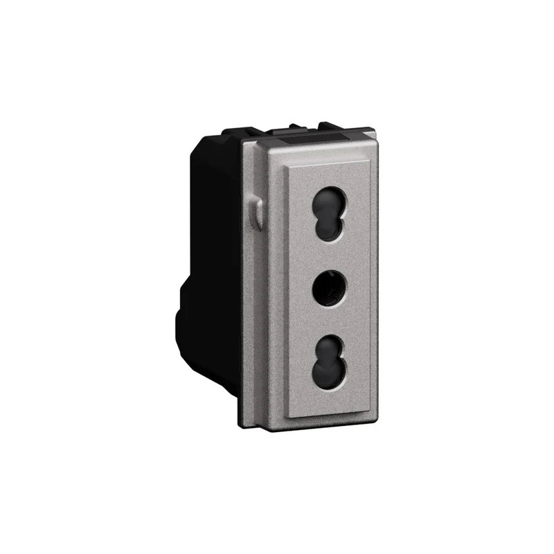 BTICINO KS4180 - Presa Living Now P17/P11 2P+T 16A Steel Civile