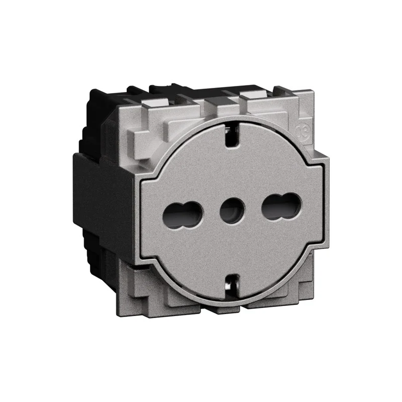 BTICINO KS4140A16F - Presa Living Now P40 Flat 2P+T 16A Steel