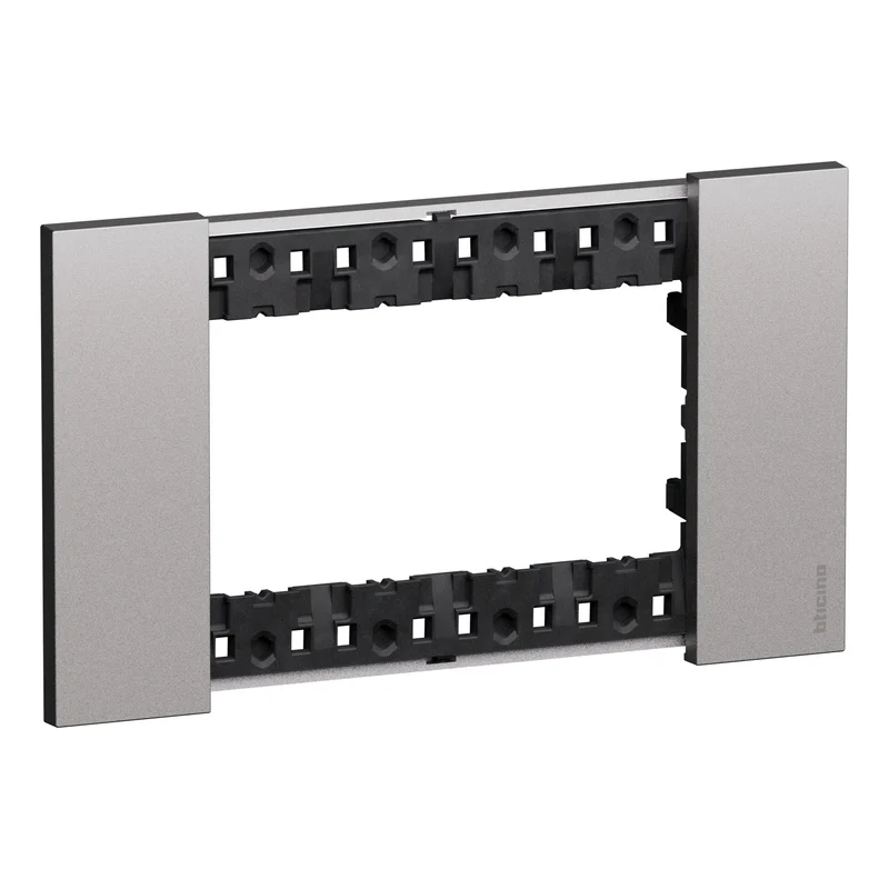 BTICINO KA4804KS - Placca Living Now 4 Moduli Steel Zama Serie Civile