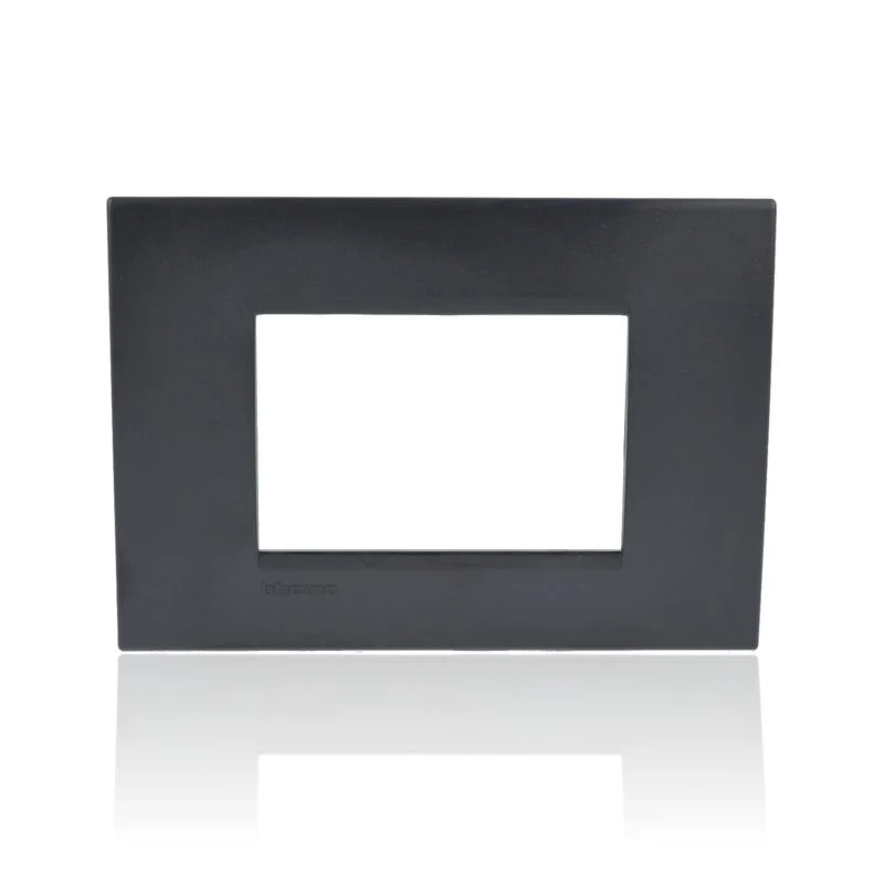 BTICINO LNA4803AR_BOX - 10 pezzi - Placca Quadra 3 Moduli - Antracite - LivingLight