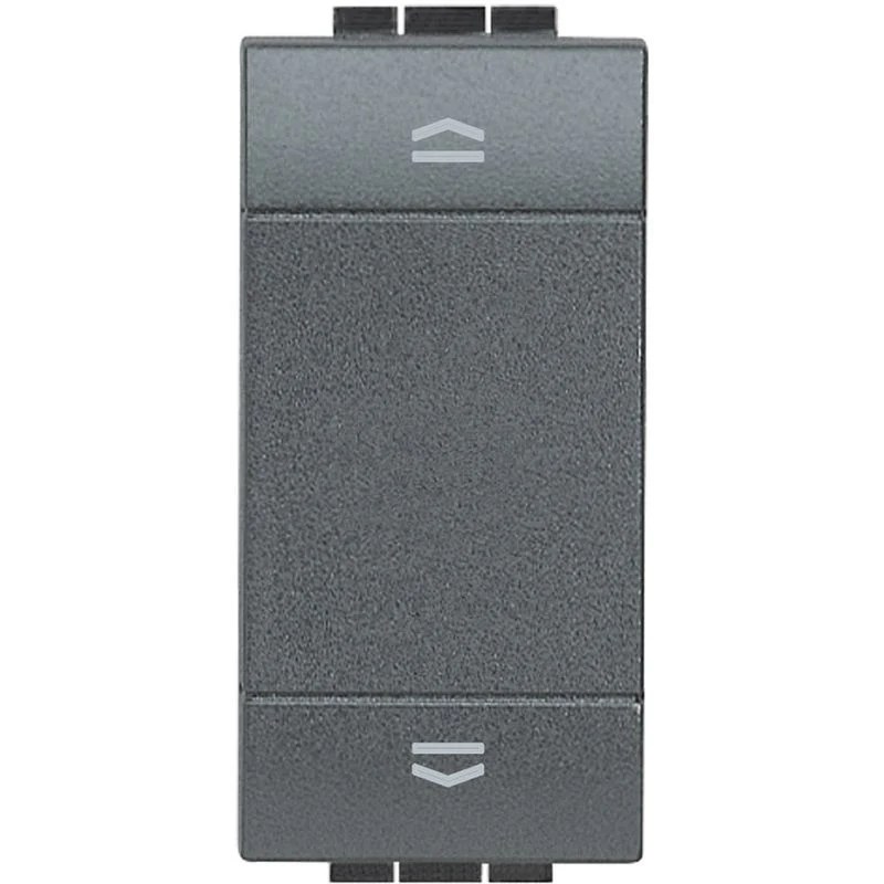 BTICINO L4037N_BOX - 10 pezzi - Pulsante Doppio Interbloccato 10A 250 Vac - Antracite - LivingLight