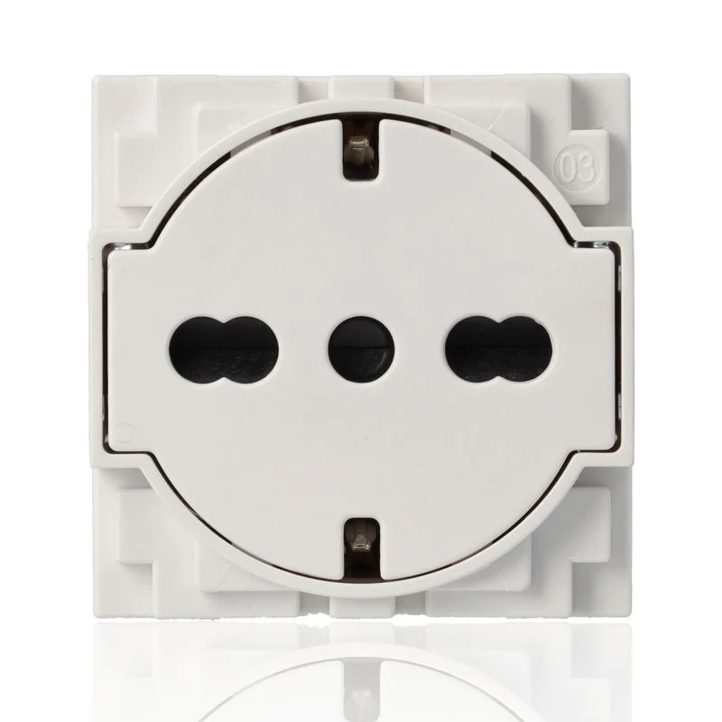 BTICINO KW4140A16F_BOX - 10 pezzi - Presa "Flat" Standard Tedesco E Bipasso 10/16A 250 V Ac - Bianco - Now