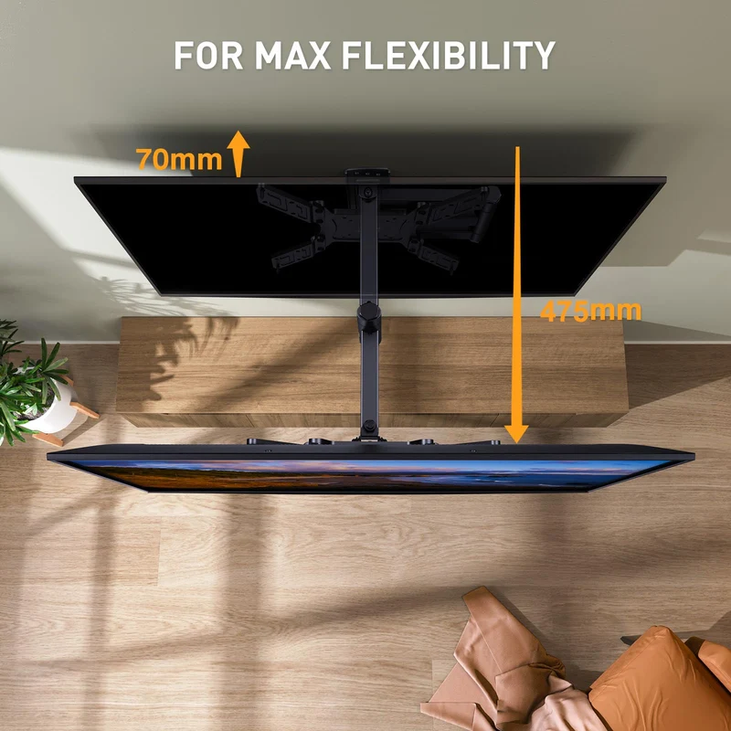 Perlegear Supporto da Parete per TV da 26 a 60 Pollici, Staffa TV con Braccio Girevole ed Estendibile, Max VESA 400x400, Supporto Ultra Resistente 45 kg - PGMFK6