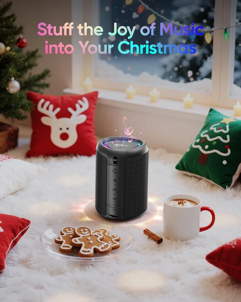 AY Cassa Bluetooth Portatile con Luci, Impermeabile IPX5, Stereo Paring, Ingresso AUX&TF-Card, 24 Ore di Riproduzione, Piccolo Altoparlante wireless Bluetooth 5.3, Perfetto per Casa,Feste,All'aperto