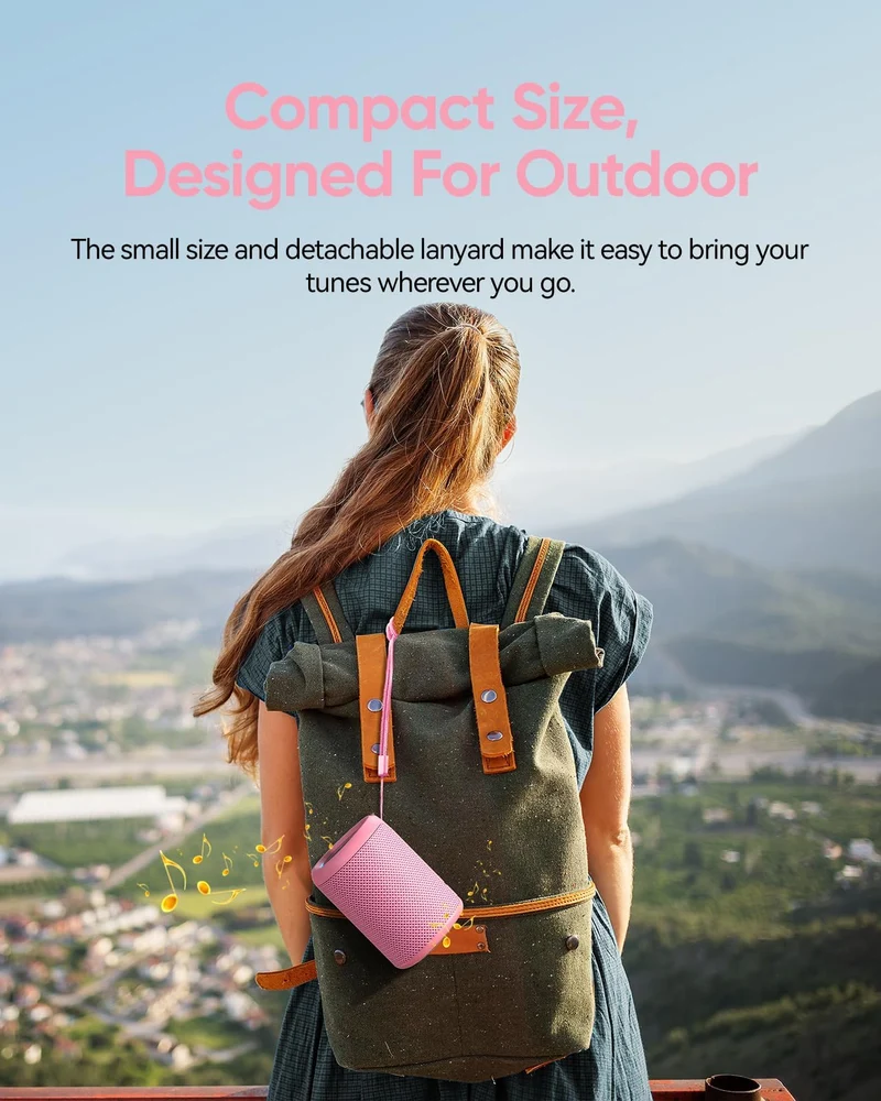 AY Cassa Bluetooth Portatile con Luci, Impermeabile IPX5, Stereo Paring, Ingresso AUX&TF-Card, 24 Ore di Riproduzione, Piccolo Altoparlante wireless Bluetooth 5.3, Perfetto per Casa,Feste,All'aperto