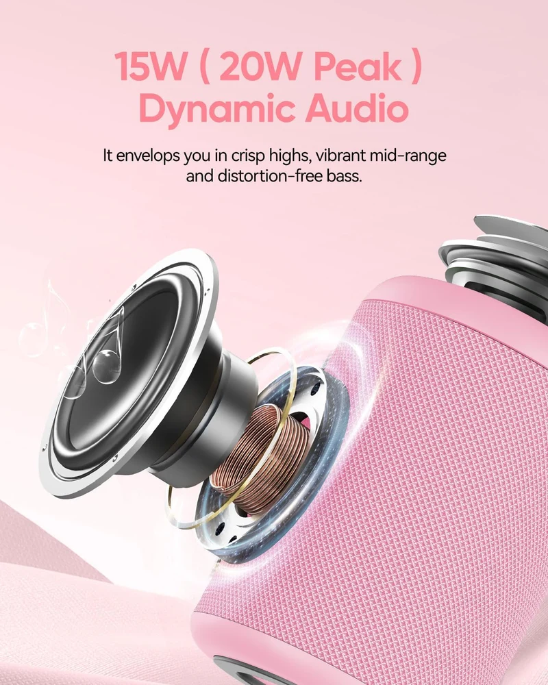 AY Cassa Bluetooth Portatile con Luci, Impermeabile IPX5, Stereo Paring, Ingresso AUX&TF-Card, 24 Ore di Riproduzione, Piccolo Altoparlante wireless Bluetooth 5.3, Perfetto per Casa,Feste,All'aperto