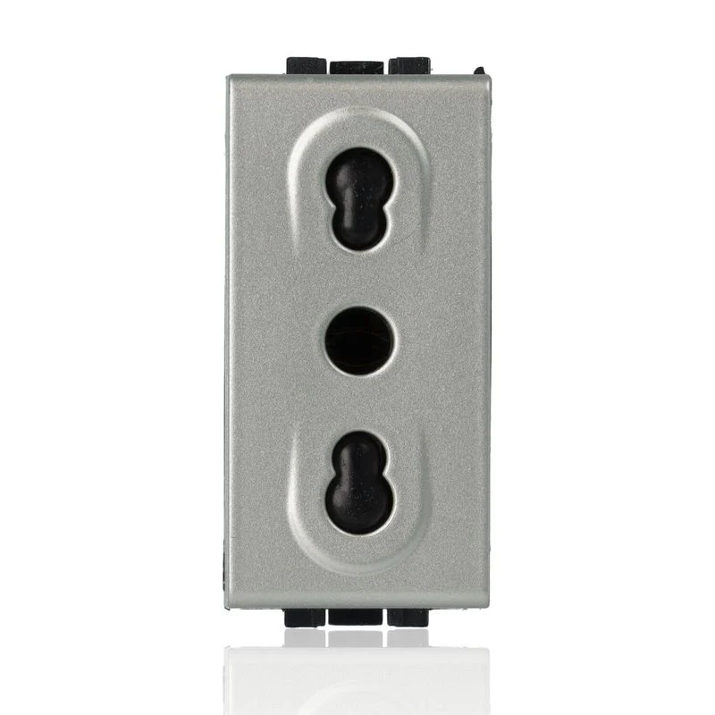 BTICINO NT4180 - Presa 2P+T 10/16A 250 Vac - Bipasso Interasse 19Mm E 26Mm - Alveoli Schermati - Tech - LivingLight