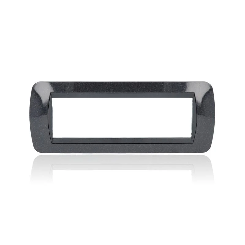BTICINO L4807PA - Placca 7 Moduli - Acciaio Scuro - LivingLight