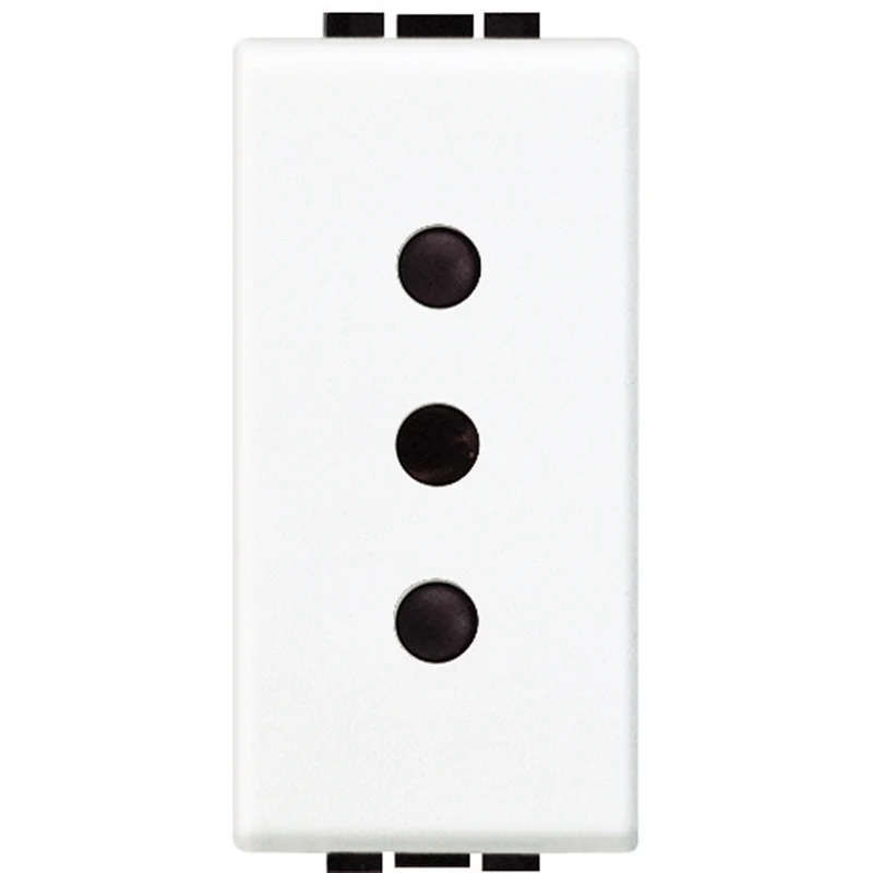 BTICINO N4113 - Presa 2P+T 10A 250 Vac - Interasse 19Mm - Alveoli Schermati - Bianco - LivingLight