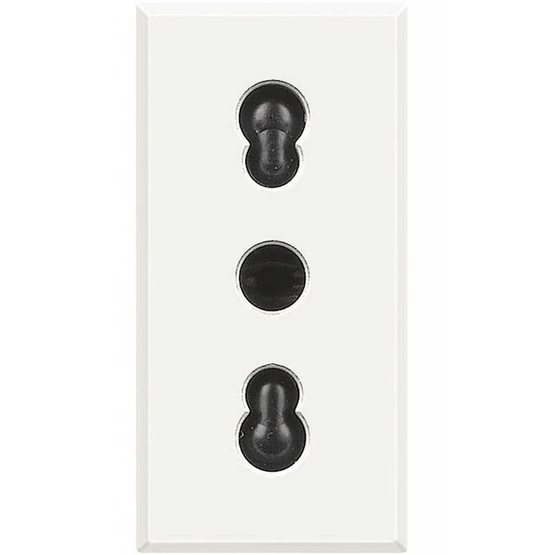 BTICINO HD4180 - Presa 2P+T 10/16A 250 Vac - Bipasso Interasse 19Mm E 26Mm - Alveoli Schermati - Bianco - Axolute