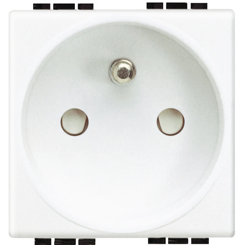 BTICINO N4142 - Presa 2P+T 16A - Standard Franco/Belga - Alveoli Schermati - Bianco - LivingLight