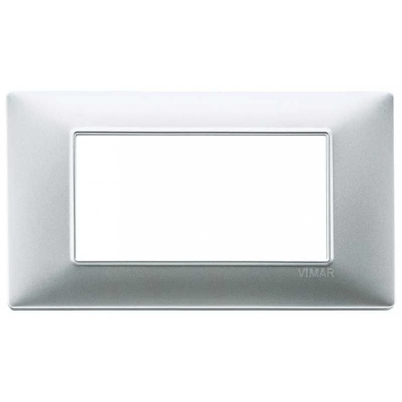 VIMAR 14654.20 - Placca 4 Moduli - Argento Opaco - Plana