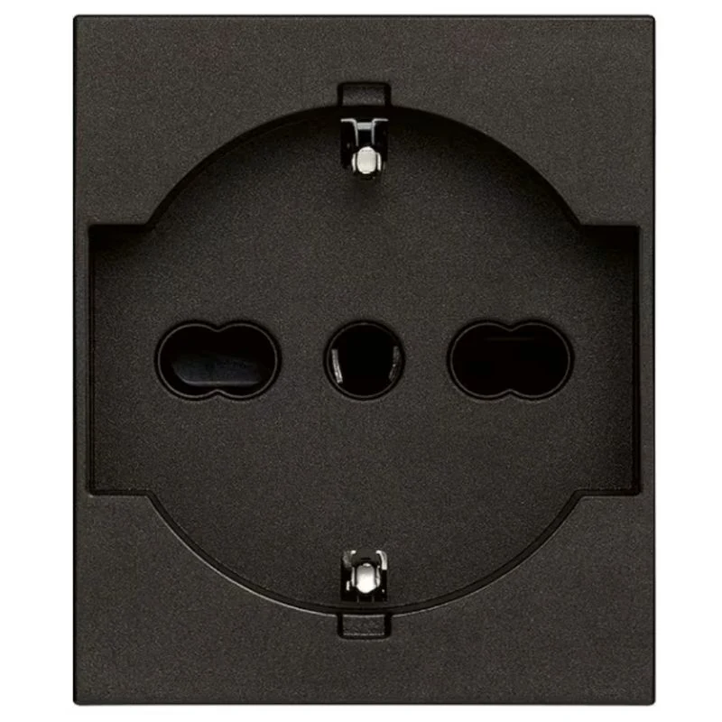 VIMAR 30210.G_BOX - 10 pezzi - Presa 2P+T 16A universale - Nera - Linea