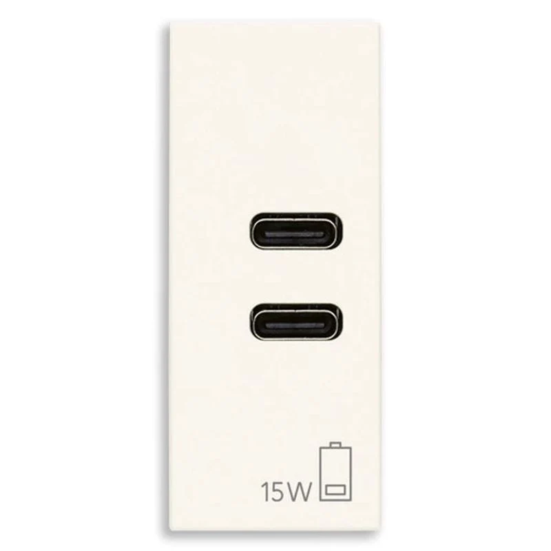 VIMAR 30292.CCB - Alimentatore USB C+C 15W 3A 5V bianco