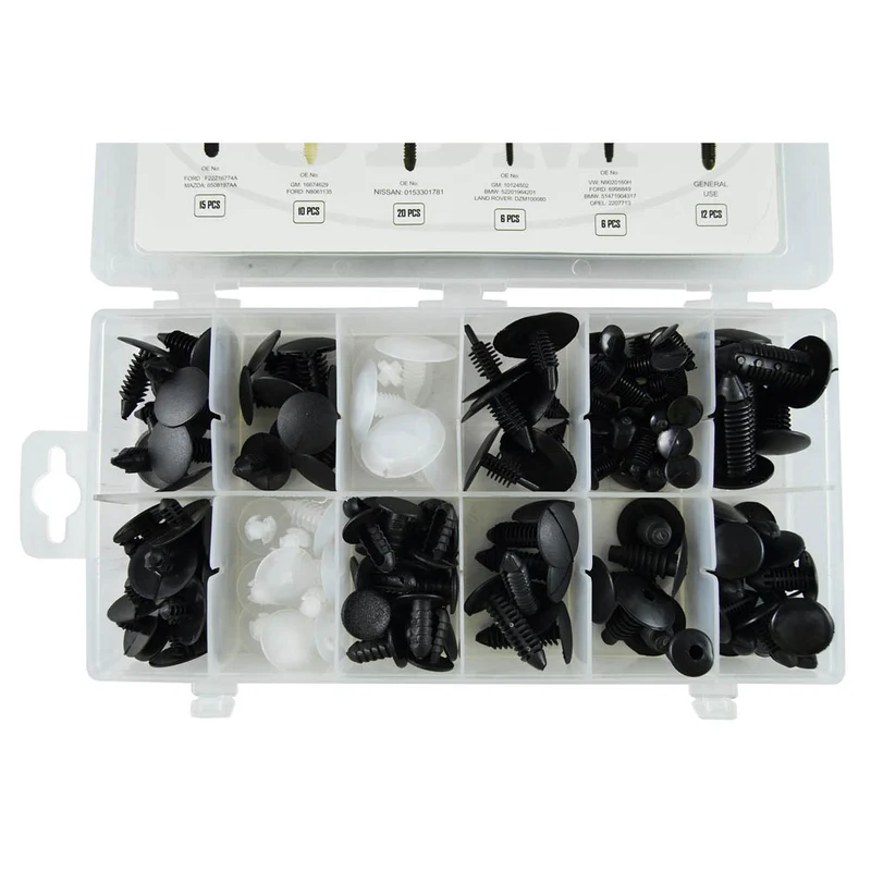 ASSORTIMENTO CLIP DI FISSAGGIO UNIVERSAL 128 PEZZI 52888 JBM
